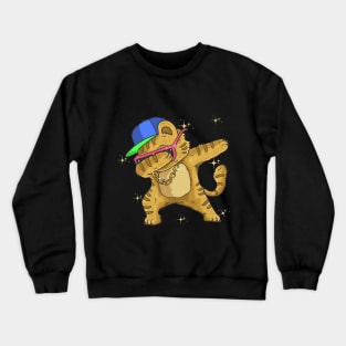 cool cat dabbing Crewneck Sweatshirt